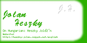 jolan heszky business card